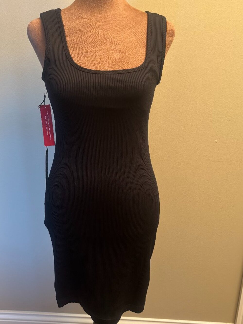 Black Ribbed Tank Dress Carbon38 Small